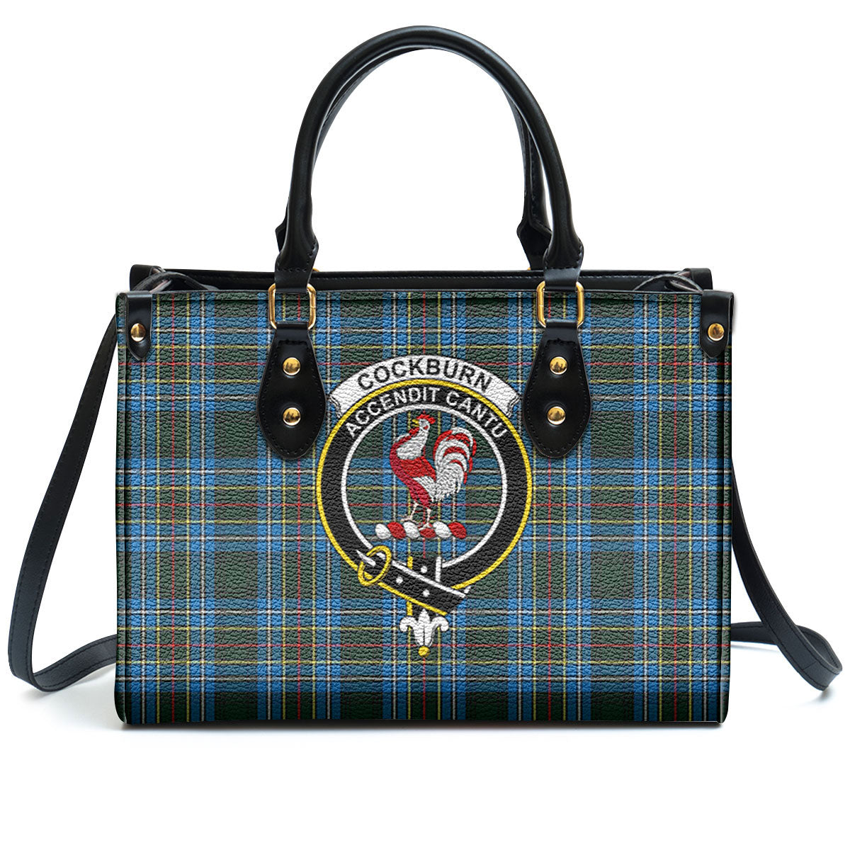 Cockburn Modern Tartan Crest Leather Handbag