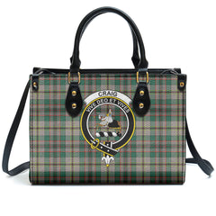 Craig Ancient Tartan Crest Leather Handbag