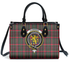 Cumming Hunting Modern Tartan Crest Leather Handbag