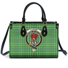 Currie Tartan Crest Leather Handbag