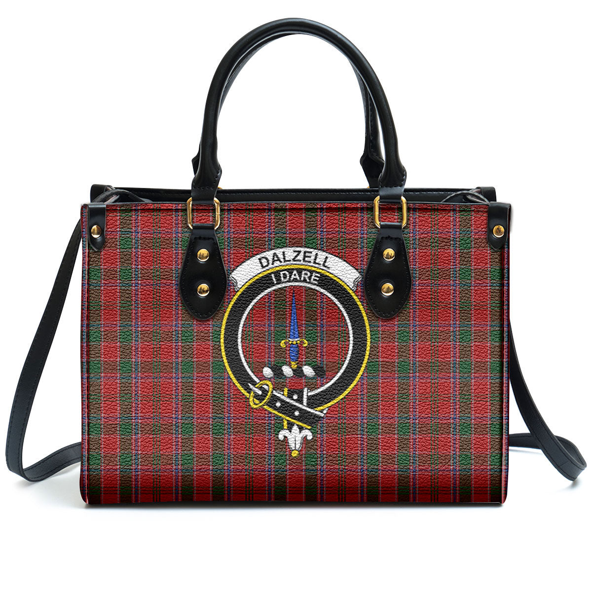 Dalzell Tartan Crest Leather Handbag