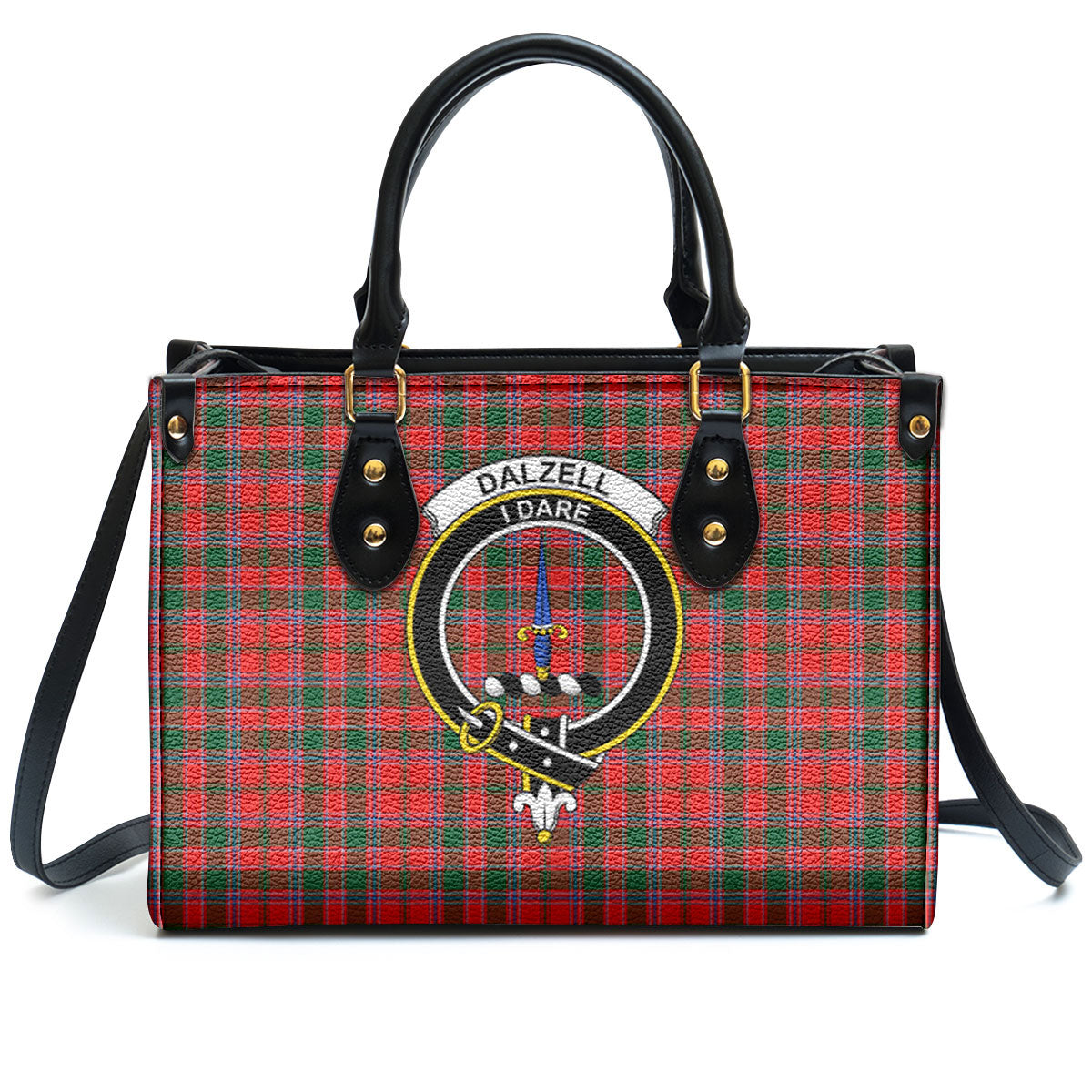 Dalziel Modern Tartan Crest Leather Handbag