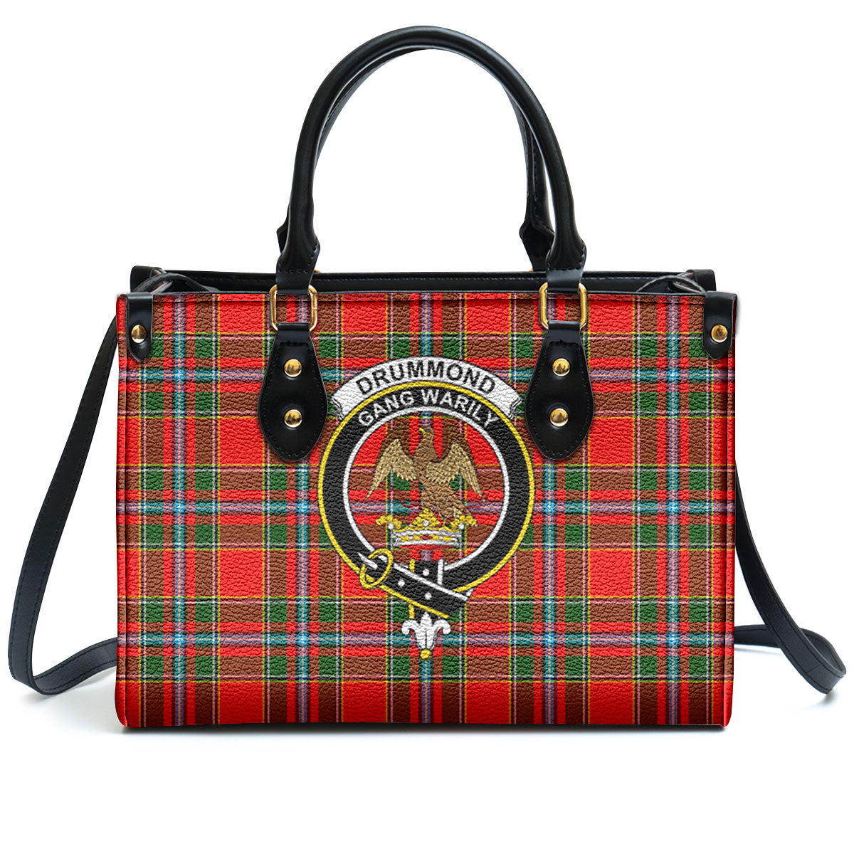 Drummond of Perth Tartan Crest Leather Handbag