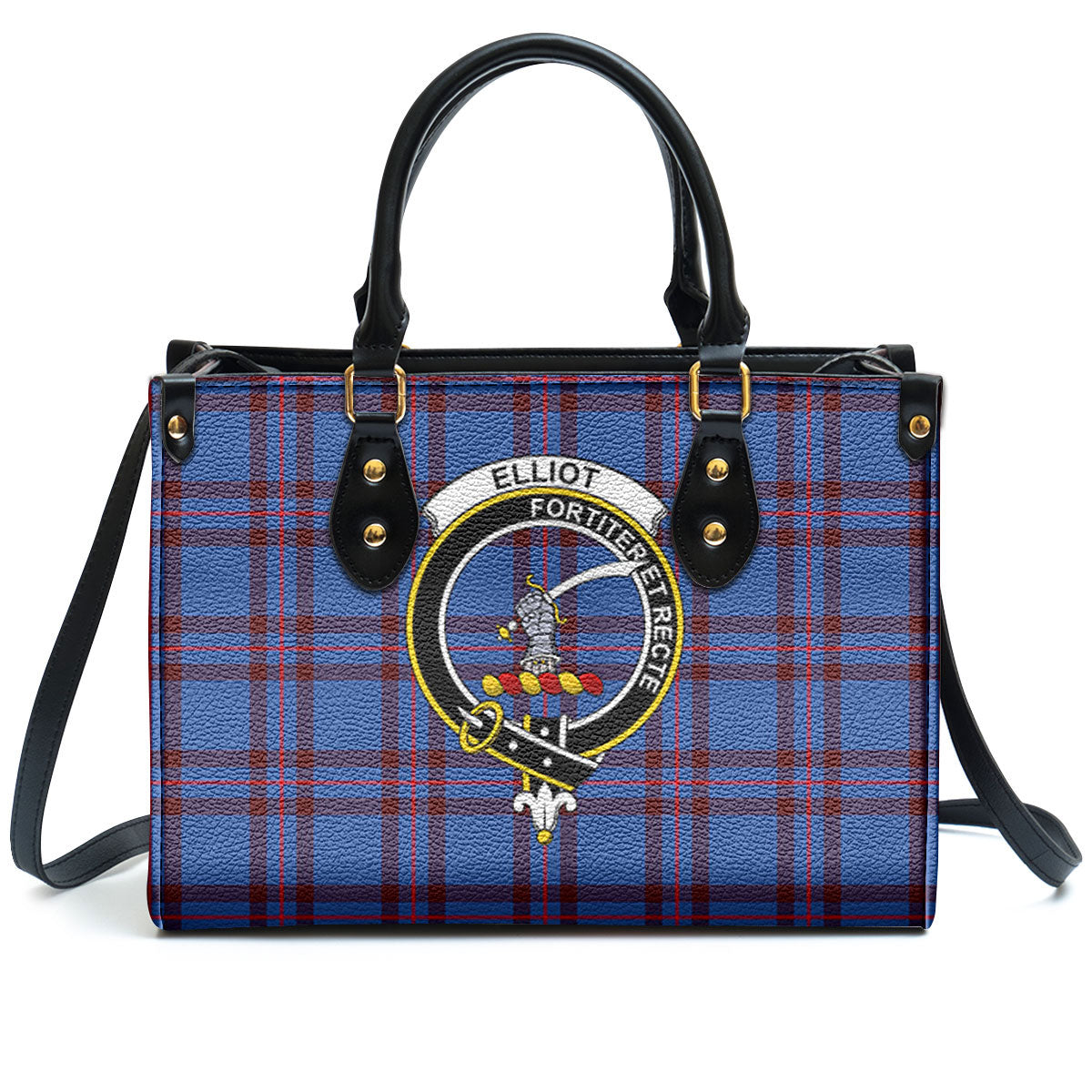 Elliot Modern Tartan Crest Leather Handbag