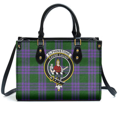 Elphinstone Tartan Crest Leather Handbag