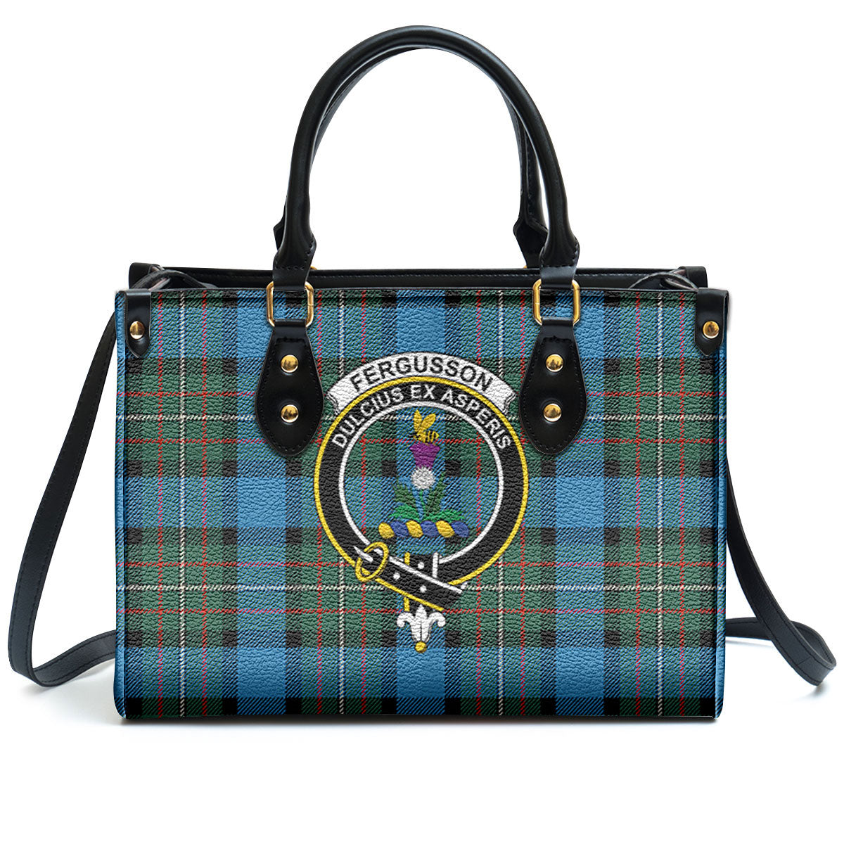 Fergusson Ancient Tartan Crest Leather Handbag