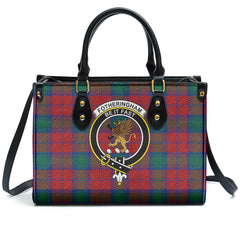 Fotheringham Tartan Crest Leather Handbag