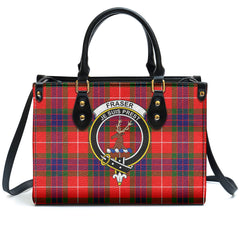 Fraser (of Lovat) Modern Tartan Crest Leather Handbag