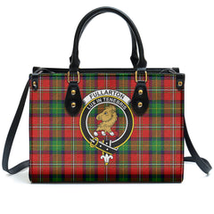 Fullarton Tartan Crest Leather Handbag