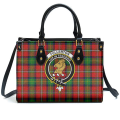 Fullerton Tartan Crest Leather Handbag