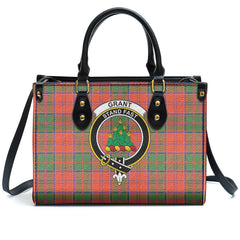 Grant Ancient Tartan Crest Leather Handbag