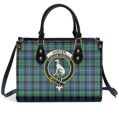 Hunter Ancient Tartan Crest Leather Handbag