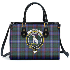 Hunter Modern Tartan Crest Leather Handbag