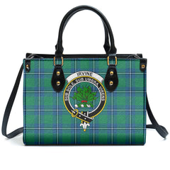 Irvine Ancient Tartan Crest Leather Handbag