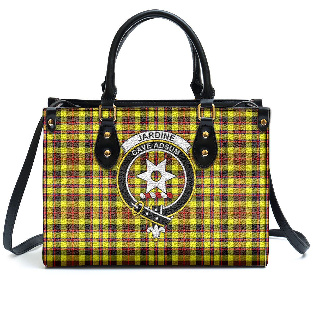 Jardine Tartan Crest Leather Handbag