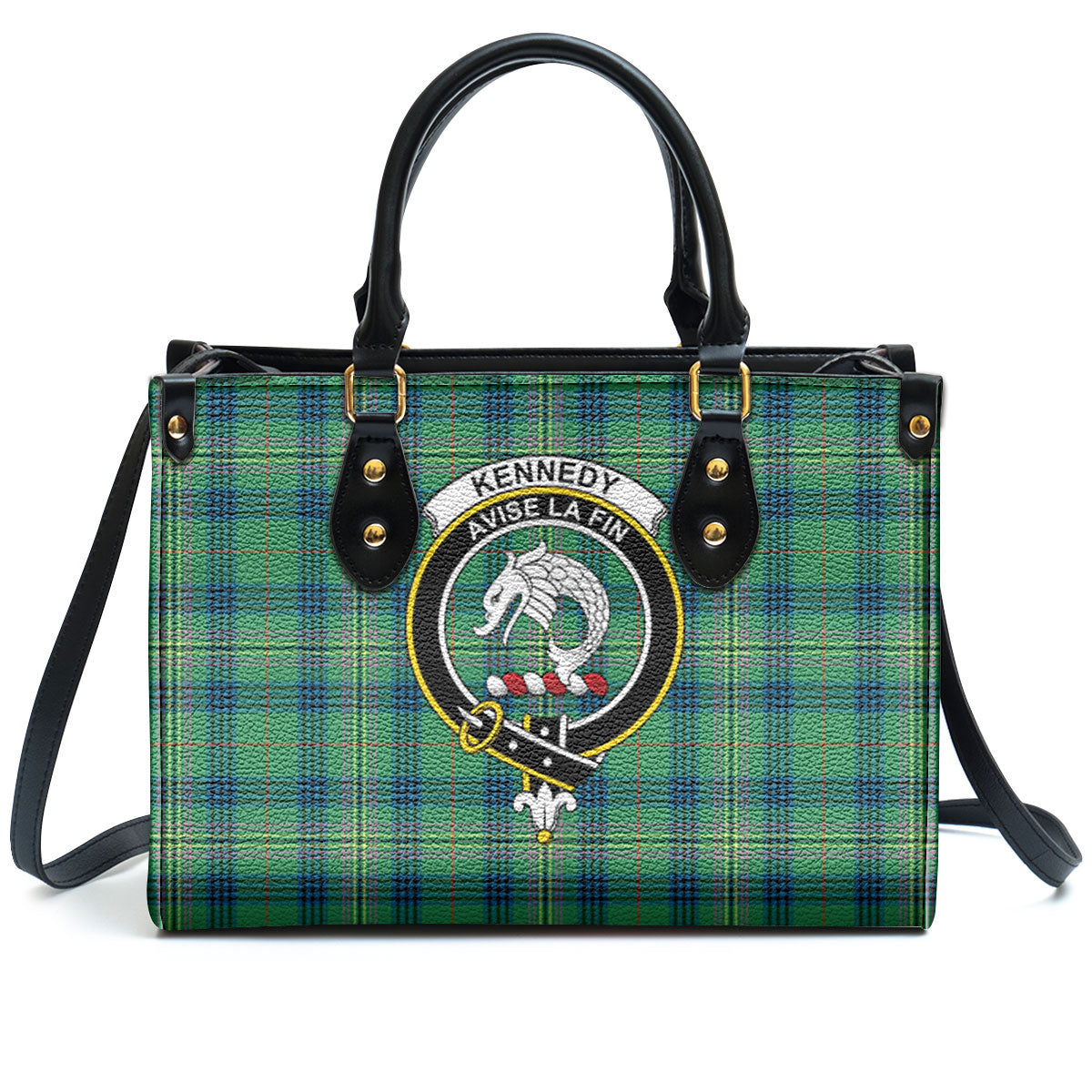 Kennedy Ancient Tartan Crest Leather Handbag