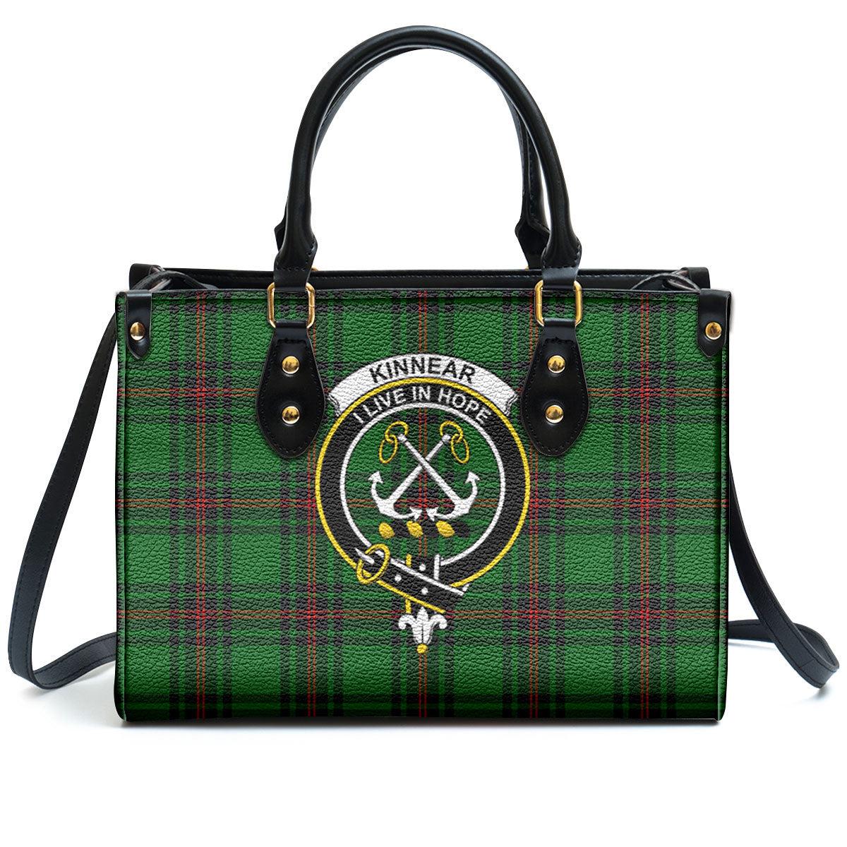 Kinnear Tartan Crest Leather Handbag