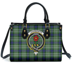 Learmonth Tartan Crest Leather Handbag