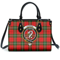 Lennox Tartan Crest Leather Handbag