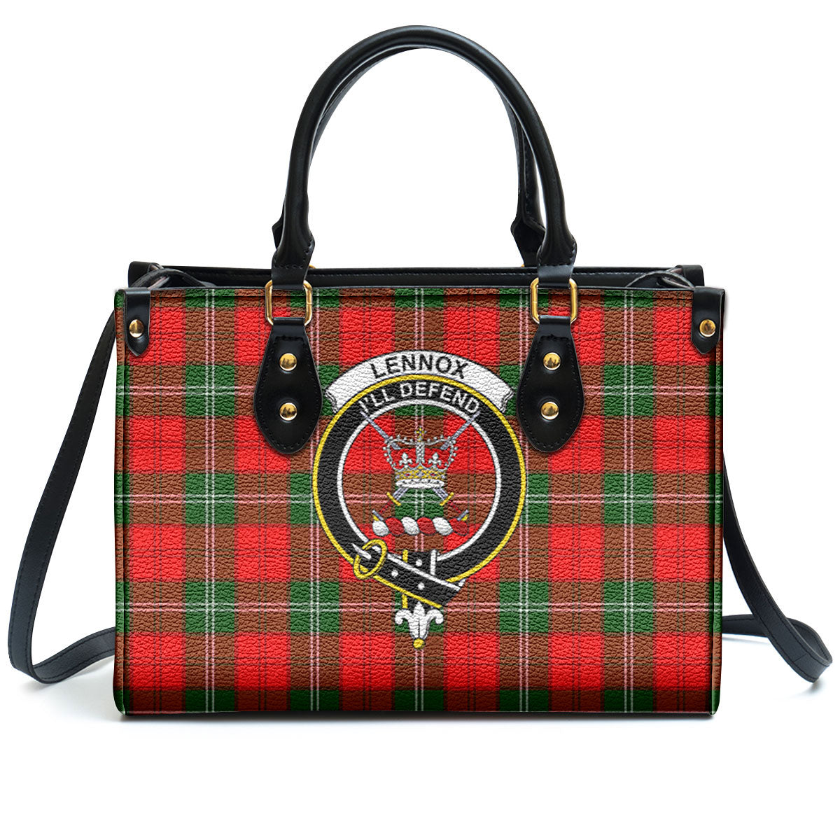 Lennox (Lennox Kincaid) Tartan Crest Leather Handbag