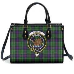 Leslie Hunting Tartan Crest Leather Handbag