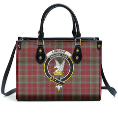 Lindsay Weathered Tartan Crest Leather Handbag