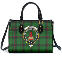 Lundin Tartan Crest Leather Handbag