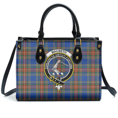 MacBeth Ancient Tartan Crest Leather Handbag