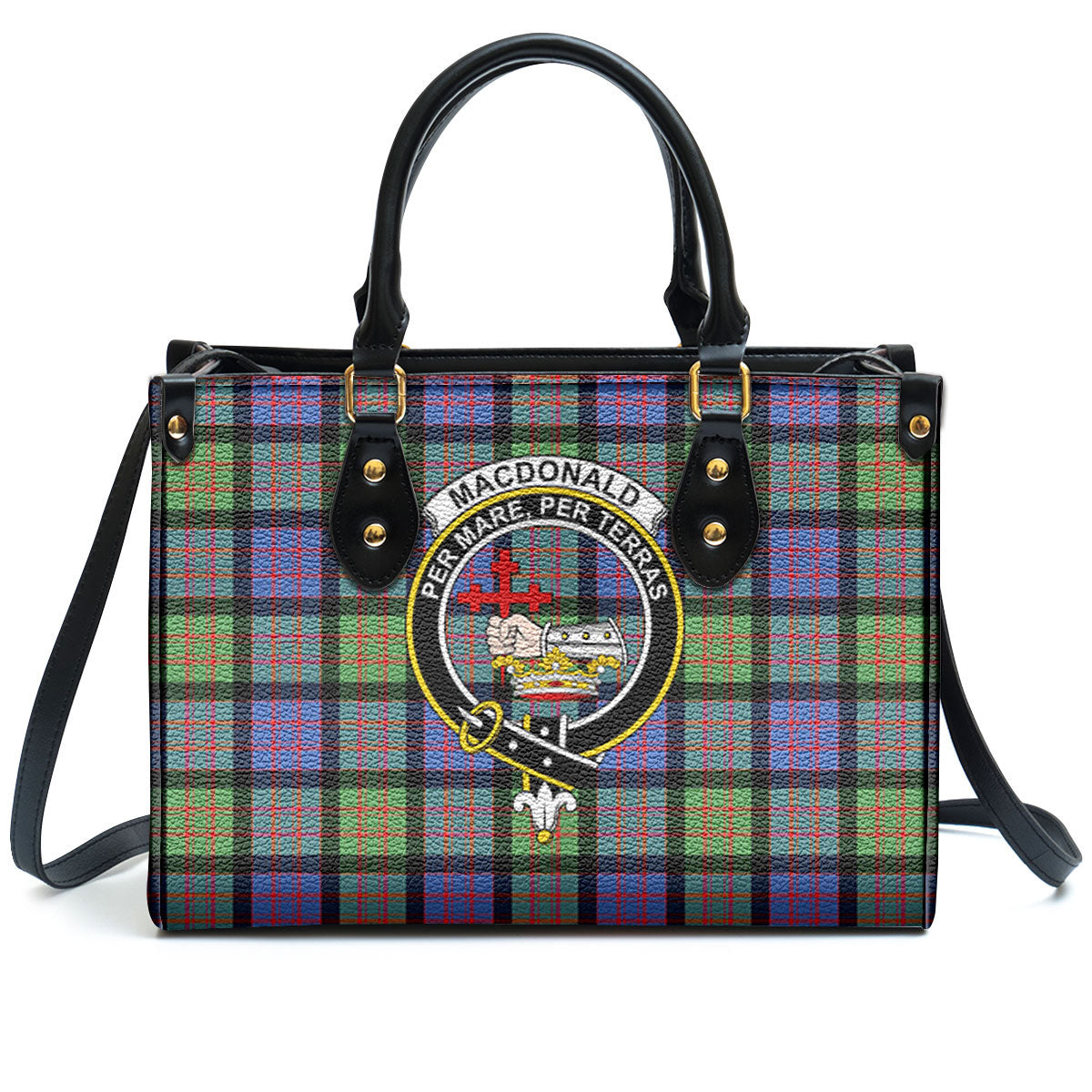 MacDonald Ancient Tartan Crest Leather Handbag