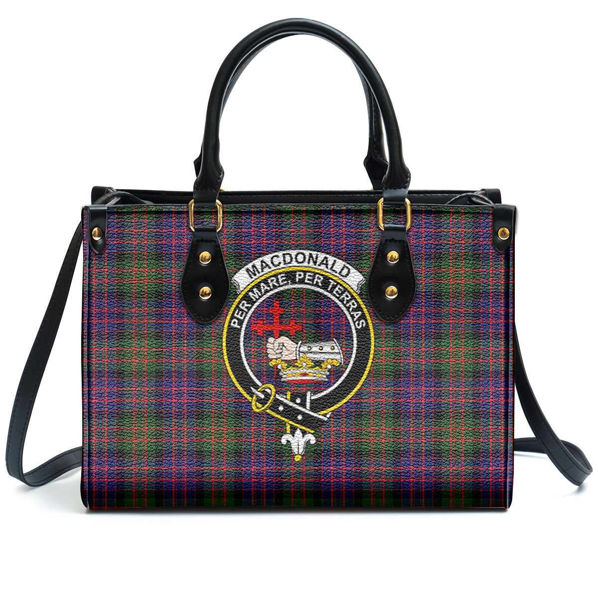 MacDonald Modern Tartan Crest Leather Handbag