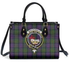 MacDonald Tartan Crest Leather Handbag