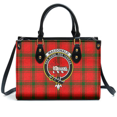 MacDonald of Sleat Tartan Crest Leather Handbag