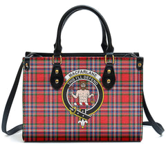 MacFarlane Modern Tartan Crest Leather Handbag