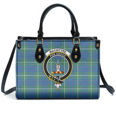 MacIntyre Hunting Ancient Tartan Crest Leather Handbag