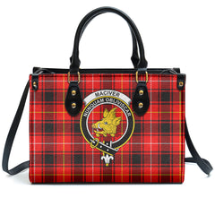 MacIver Modern Tartan Crest Leather Handbag