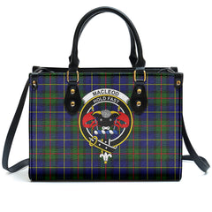 MacLeod of Harris Modern Tartan Crest Leather Handbag