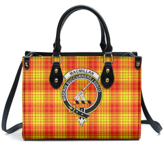 MacMillan Clan Tartan Crest Leather Handbag