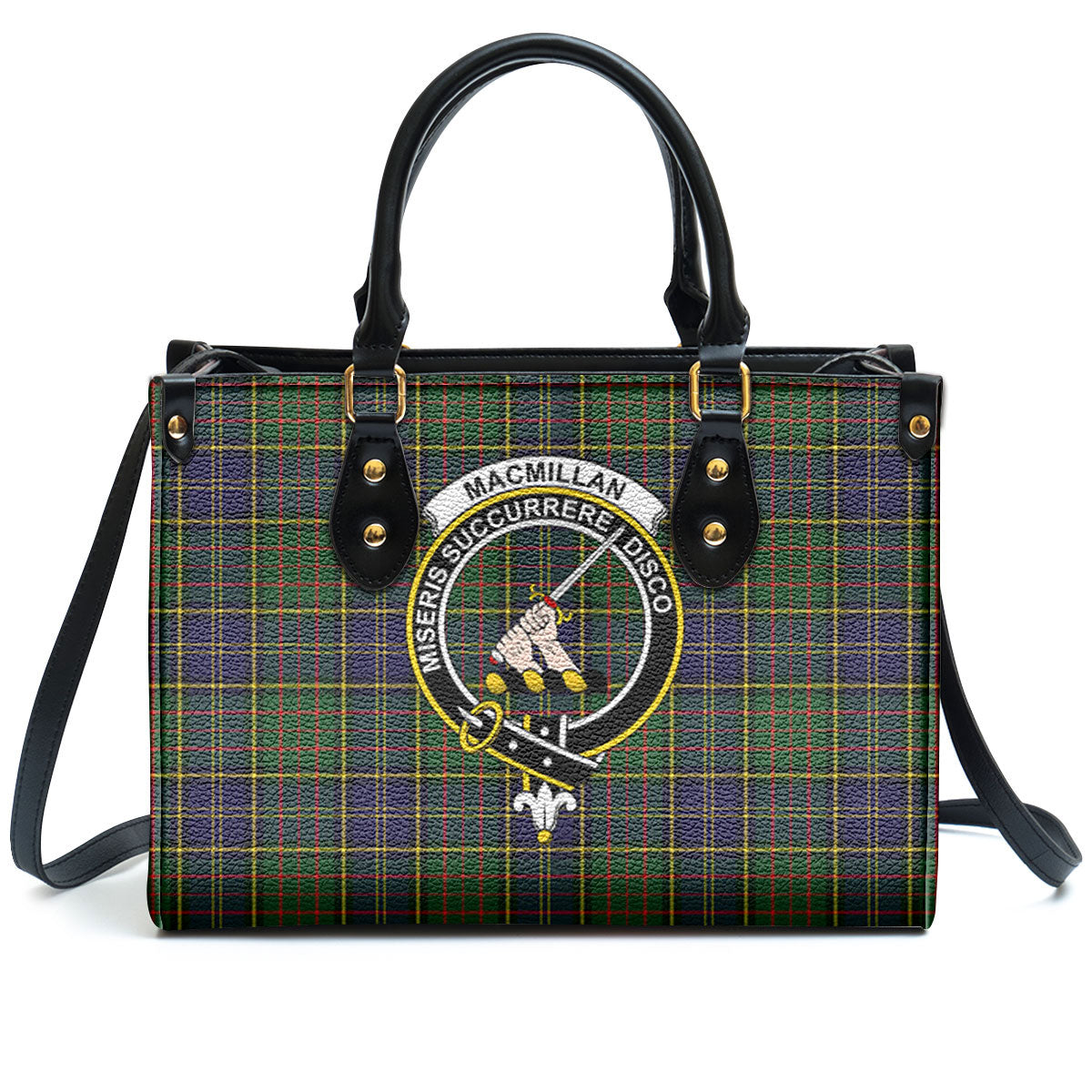 MacMillan Hunting Modern Tartan Crest Leather Handbag