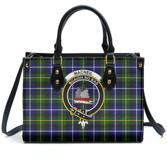 MacNeil of Barra Modern Tartan Crest Leather Handbag