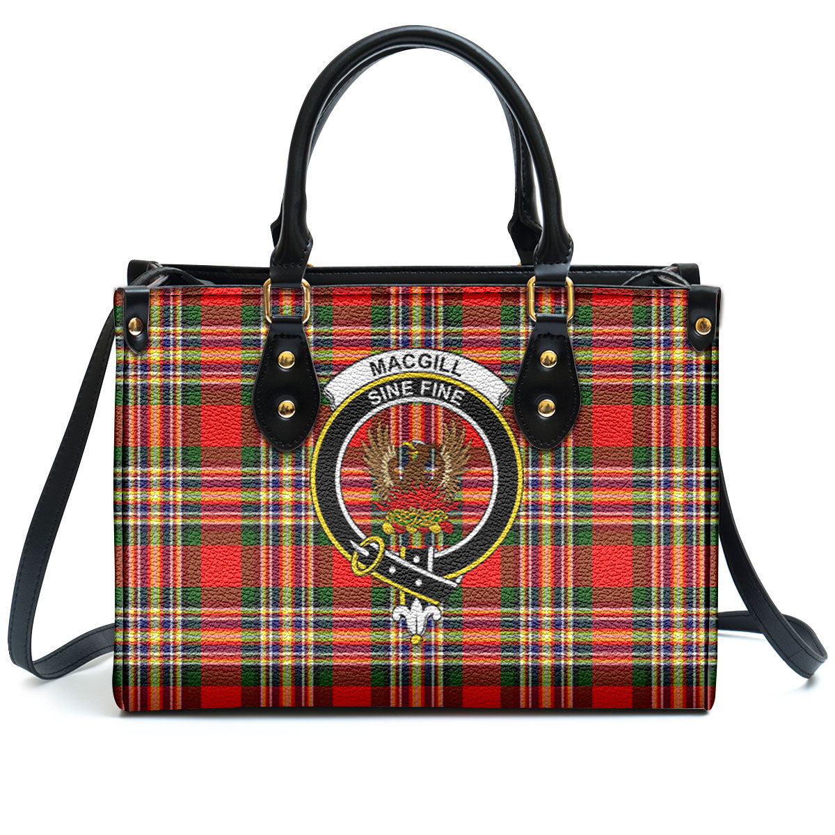 Makgill Tartan Crest Leather Handbag