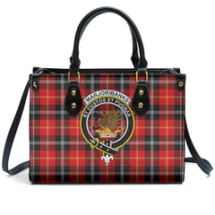 Marjoribanks Tartan Crest Leather Handbag