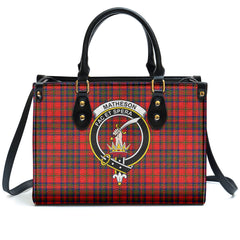 Matheson Modern Tartan Crest Leather Handbag