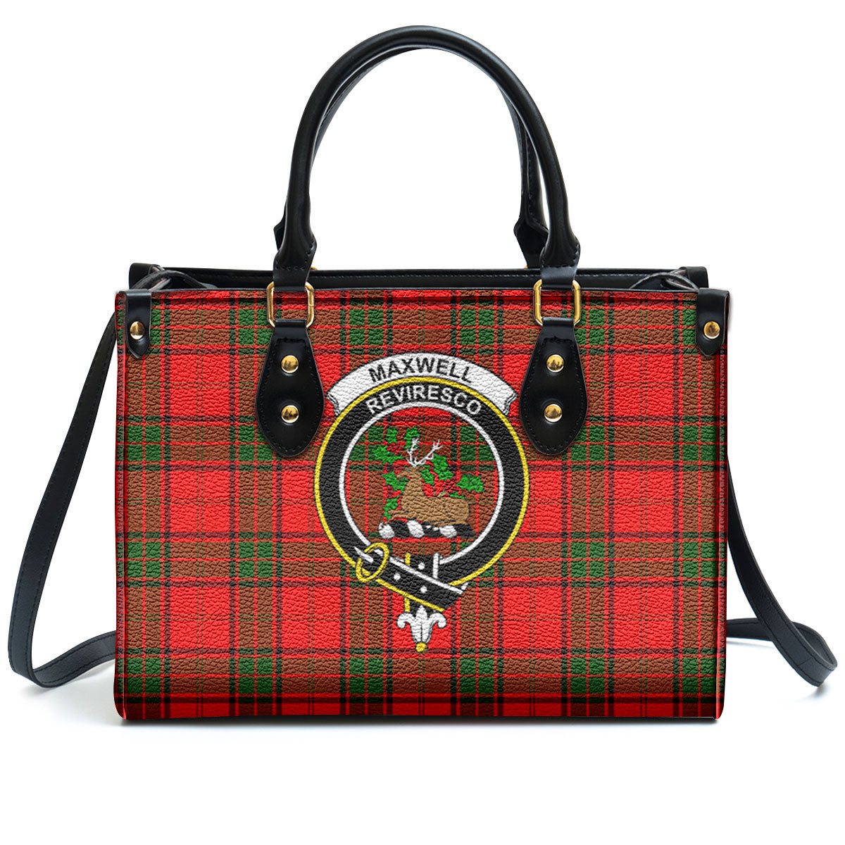 Maxwell Modern Tartan Crest Leather Handbag