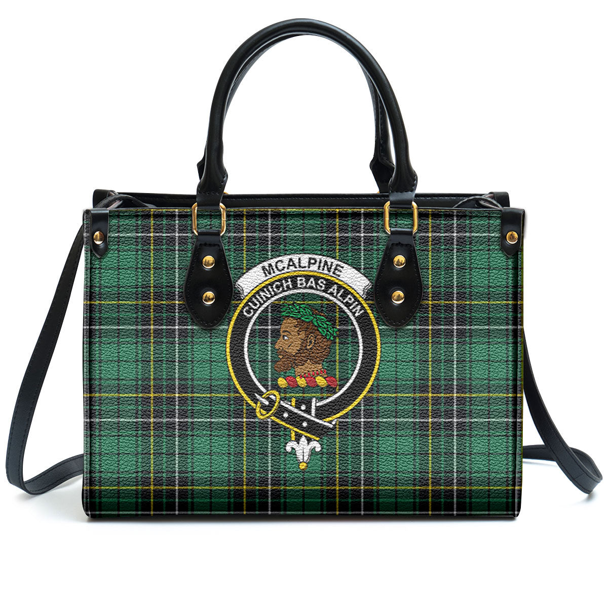 McAlpine Ancient Tartan Crest Leather Handbag