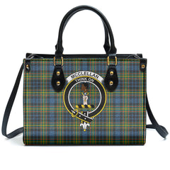 McClellan Ancient Tartan Crest Leather Handbag