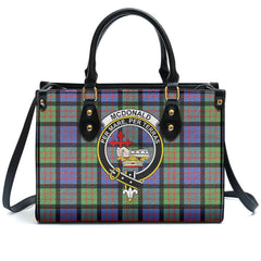 McDonald Ancient Tartan Crest Leather Handbag