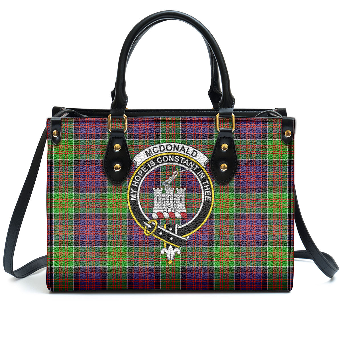 McDonald (Clan Ranald) Tartan Crest Leather Handbag