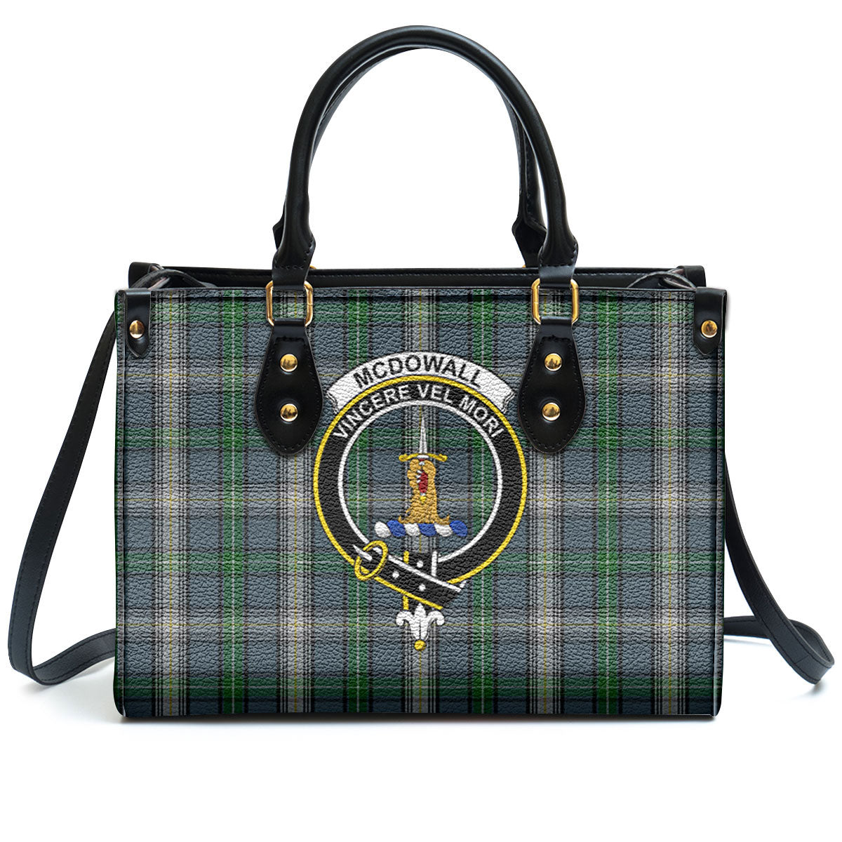 McDowall Tartan Crest Leather Handbag