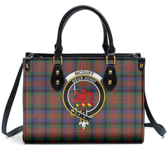 McDuff Hunting Modern Tartan Crest Leather Handbag