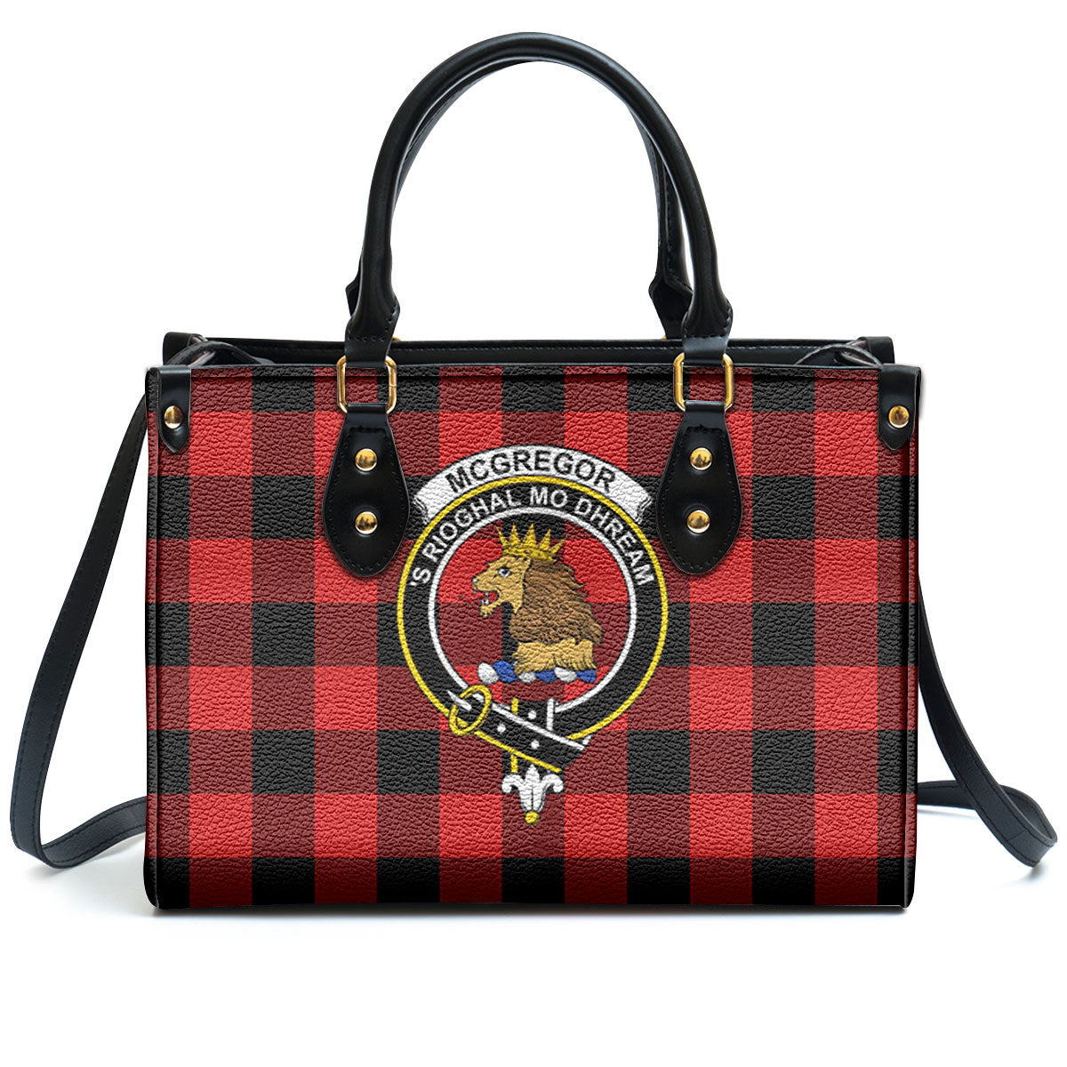 McGregor Rob Roy Modern Tartan Crest Leather Handbag